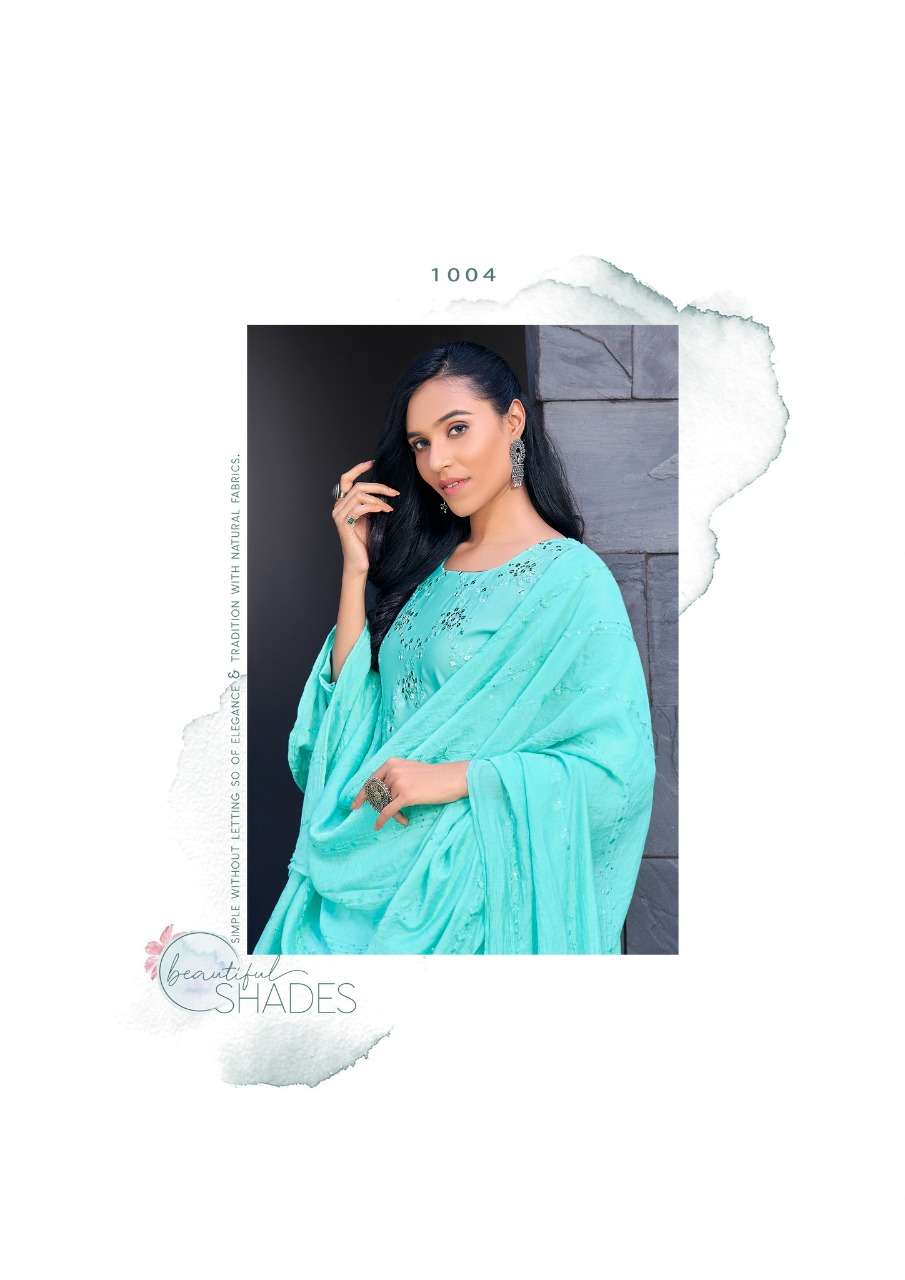 Anieya-Kavya Vol-1-Georgette-Mirror Work-Kurti-Sharara-Dupatta-1004-C